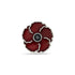 British Pewter Red Textured Poppy Pin