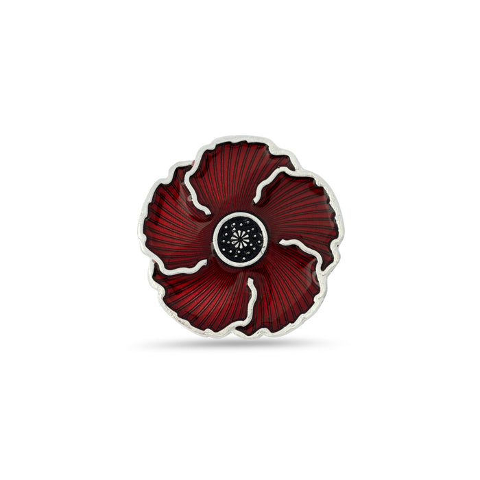 British Pewter Red Textured Poppy Pin