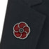 British Pewter Red Textured Poppy Pin