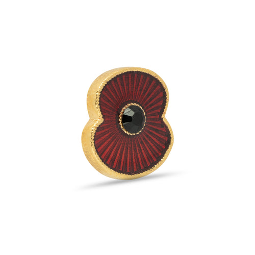 British Pewter Rope Edge Poppy Pin