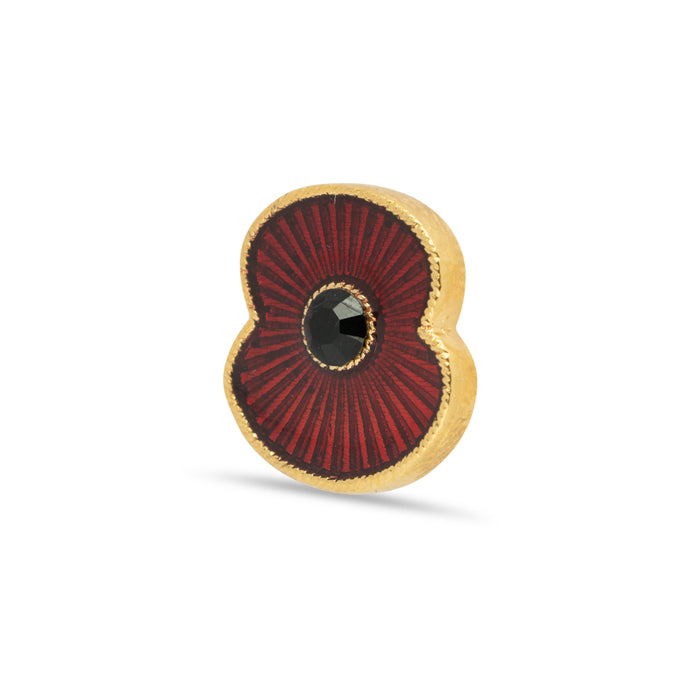 British Pewter Rope Edge Poppy Pin