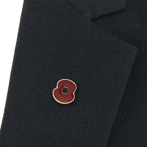 British Pewter Rope Edge Poppy Pin