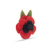 Large Felt Poppy with Leaves Brooch