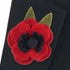 Large Felt Poppy with Leaves Brooch